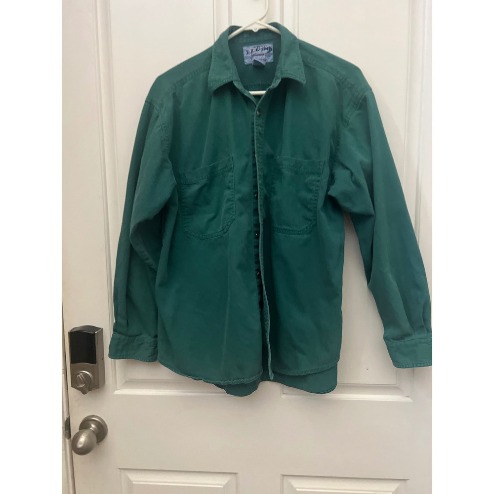 Introspect Jeanswear Mens Green 100% Cotton Long Sleeve Button Down Shirt Size M